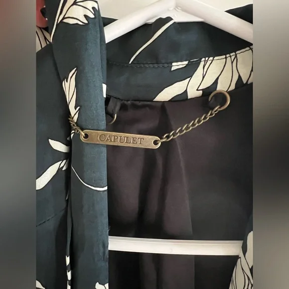 Capulet Navy Silk Leaf Pattern Jacket - Picture 3 of 10